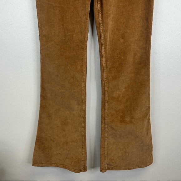Lucky Brand Tan Brown Corduroy Flare Pants Size 6 28 Boho Hippie High Rise 70s - Picture 3 of 11